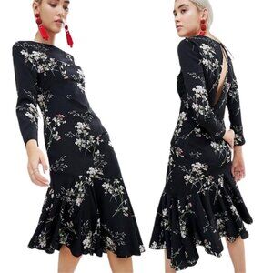 BooHoo Open Back Asymmetrical Hem Dress